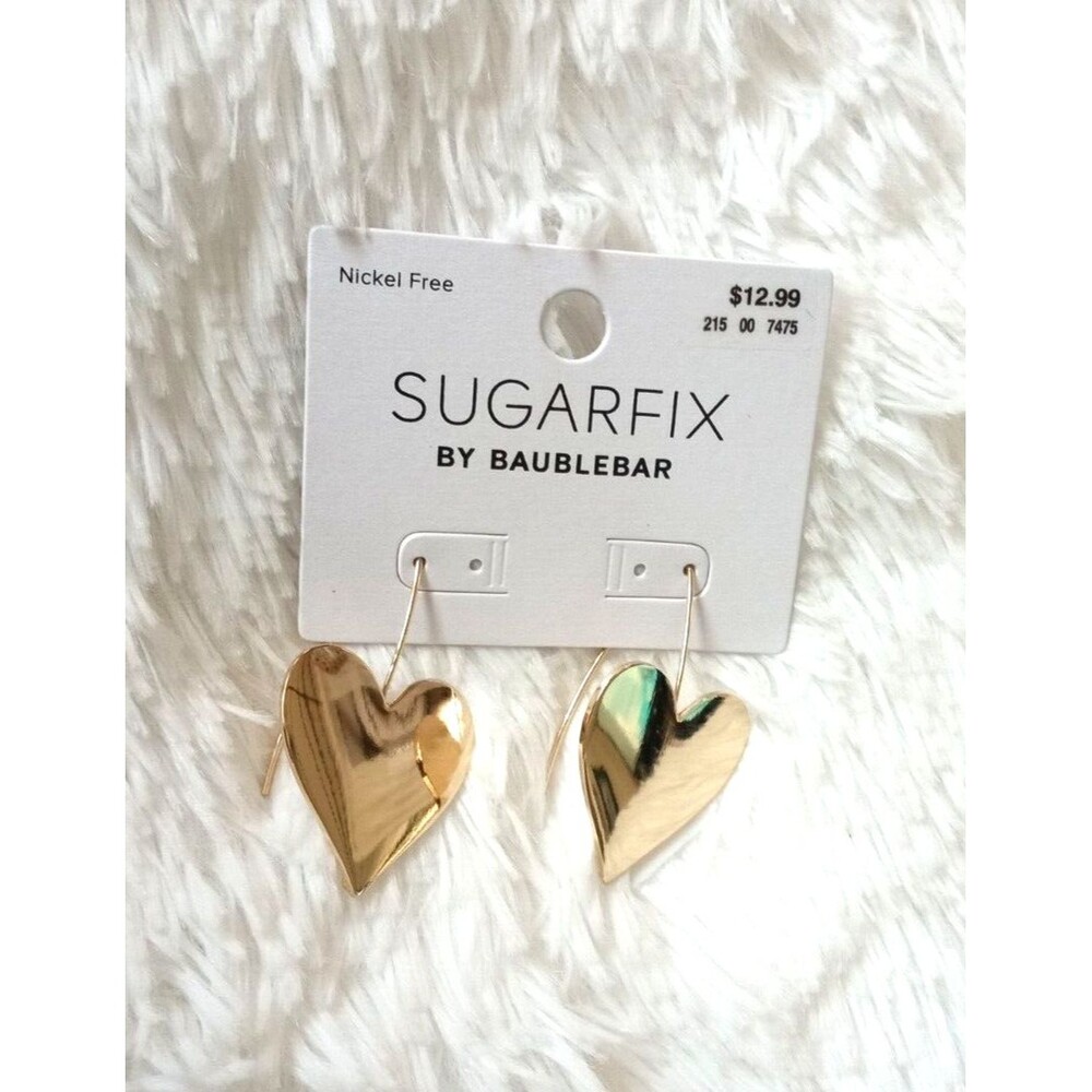 SUGAR FIX Threader Gold Heart Earrings "GOLD" (Nickel Free) NEW!!!